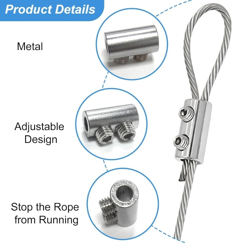 12Pcs Wire Rope Clamps Adjustable Screws Fastener Hardware Slings Tools Enduring