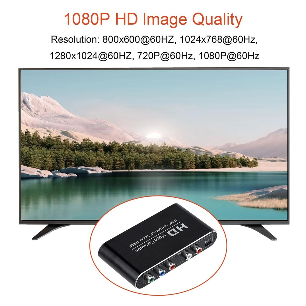 YPbPr to HDMI Converter with Scaler Function, Component Black