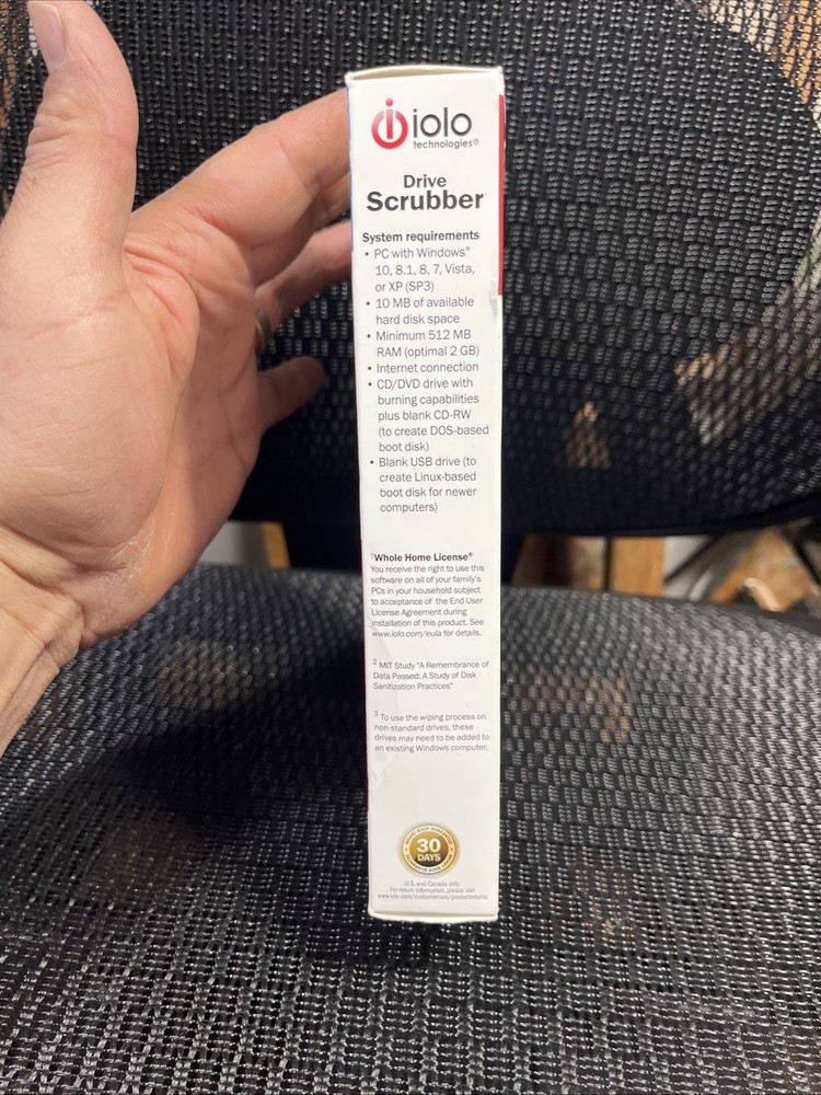 iolo Drive Scrubber MILITARY GRADE Data Remove Sensitive Info Unlimited PC