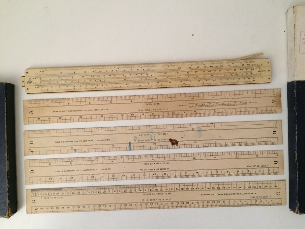 Unique Universal Plastic Slide Rule with extra card measures AN