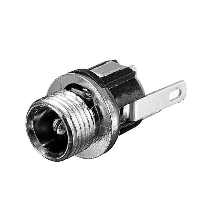 40xDC Power Socket Mount With Threaded Nut Panel Connector 3-Pin 5.5 x 2.1mm