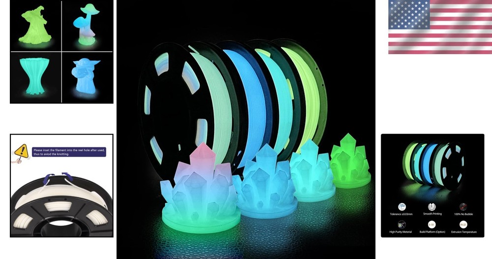 Multicolor Glow Filament Bundle 1.75mm 4 Pack