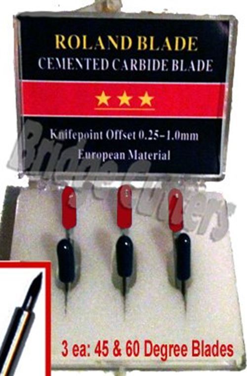 6-Pack Roland Type Replacement Carbide Blade Set 45 + 60 deg