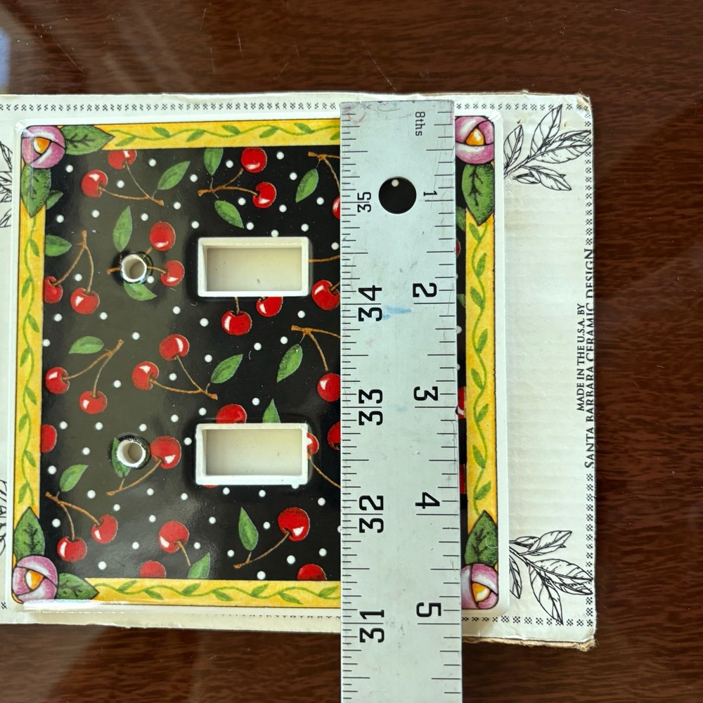 Vintage Cherry Double Switch Plates Santa Barbara Ceramic Design