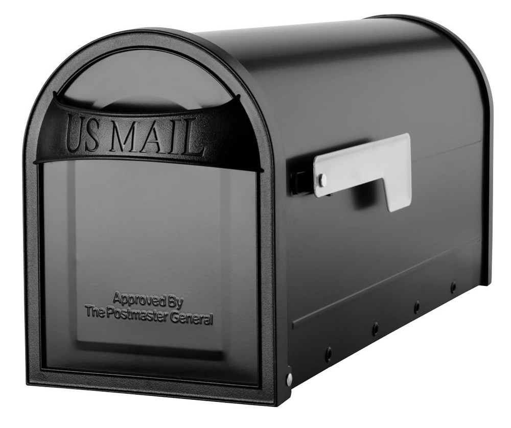 Architectural Mailboxes 8760B10 Carlisle Postmount Mailbox, Medium, Black