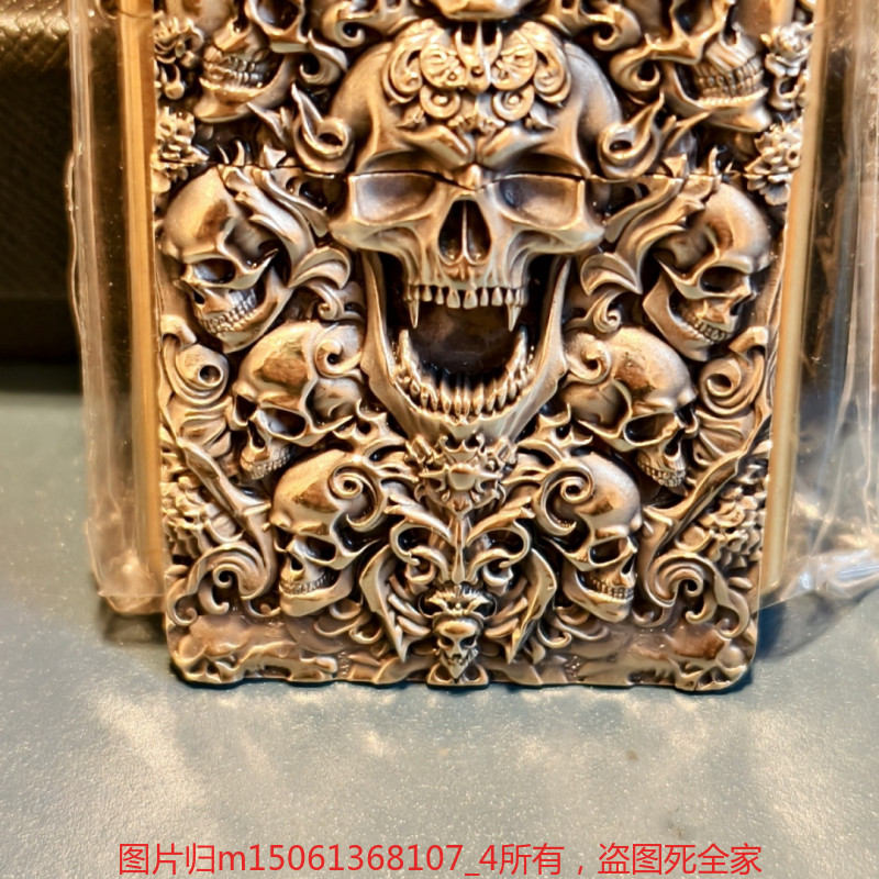 High Precision Brass Skull Lighter Emblem DIY Accessory Without Lighter