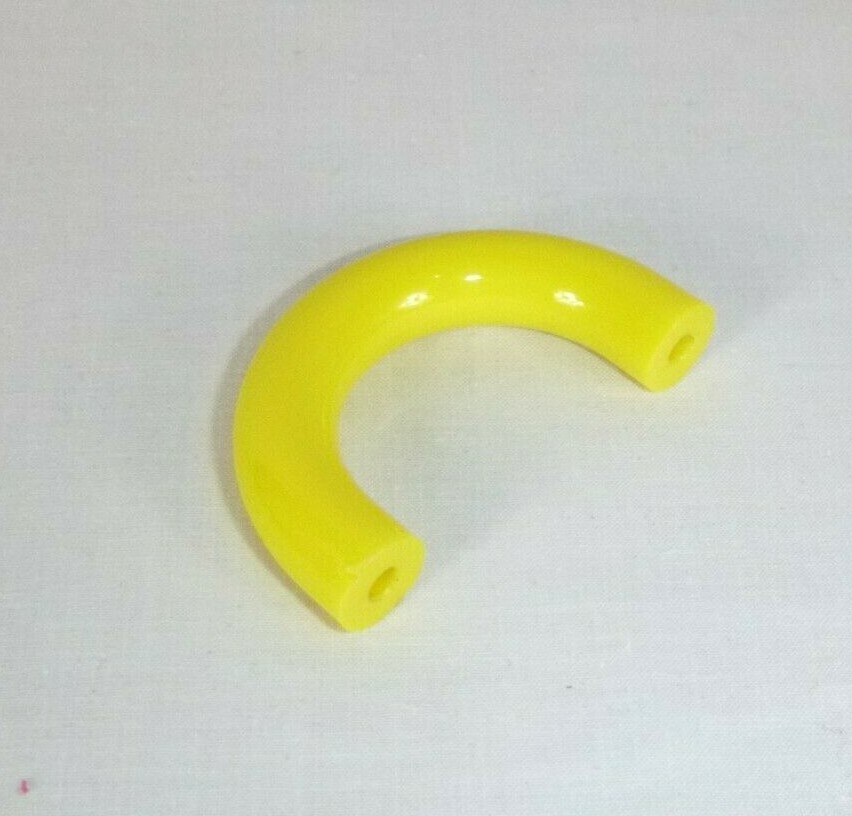 10 Vtg Post Modern BRIGHT Yellow Arc Drawer Pulls Cabinet Hardware Pop ART