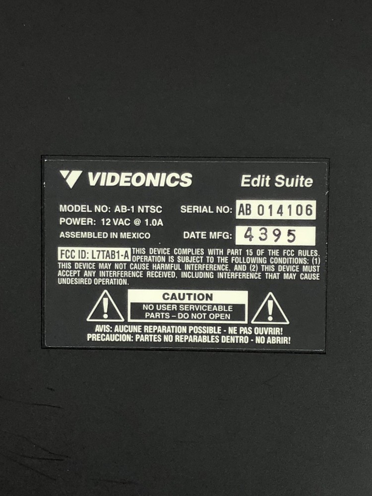 Videonics AB-1 Edit Suite A/B Roll Edit Controller with Power Adapter and Manual