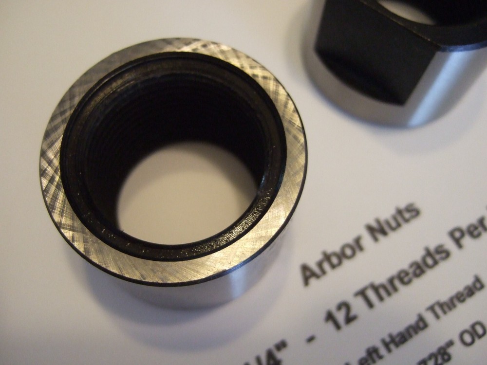 (2) LOT Arbor Nuts - 1 1/4" x 12 Threads per Inch Left Hand - Precision
