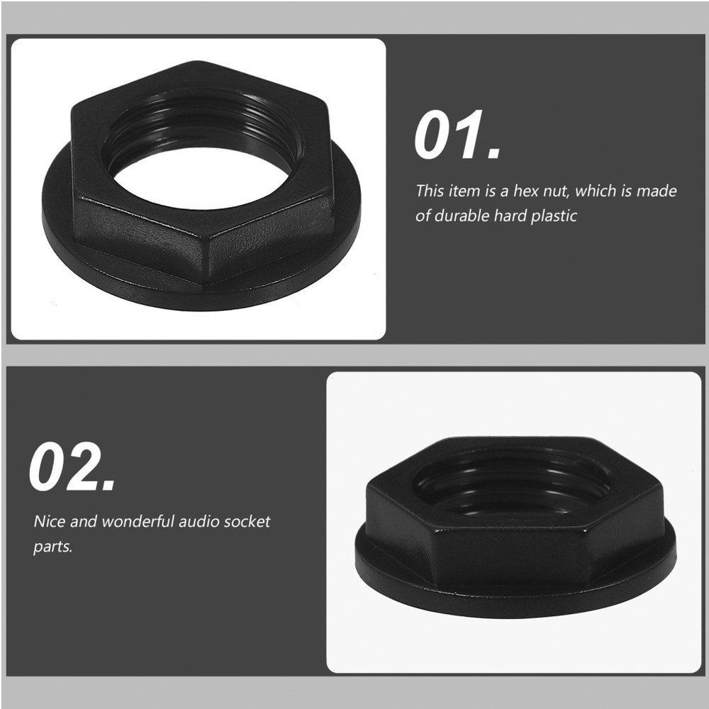 Pvc Hexagonal Nut Guitar Input Jack Socket Plate Nuts Individual Packs