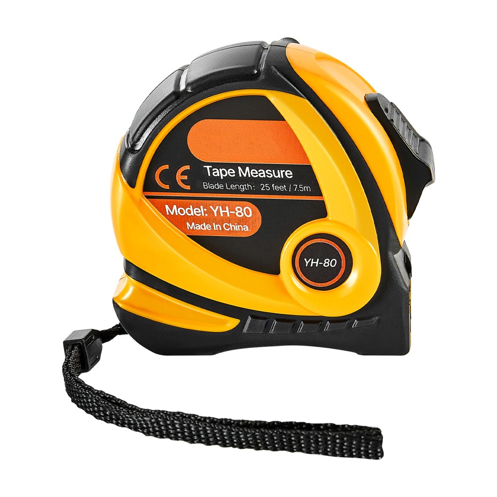 25ft Tape Measure w/ Dual-Scale ft/m, Retractable ABS Case, Easy Read