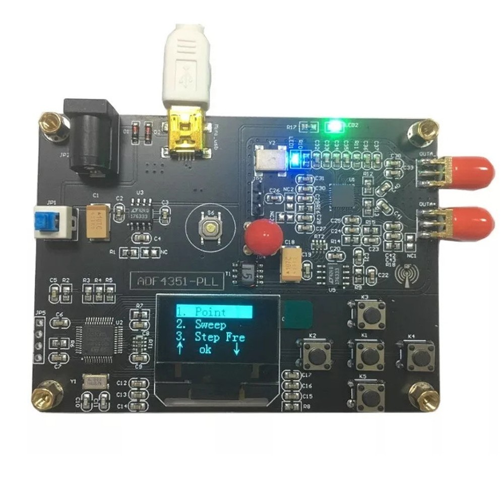 ADF4351 Sweep Frequency Generator with USB or Analog Serial Port Configuration