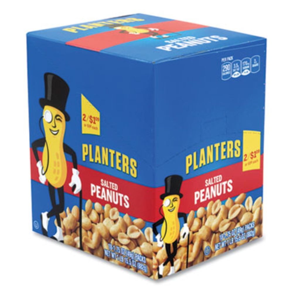 Planters Salted Peanuts, 1.75 Oz Pack, 18 Packs Per Box