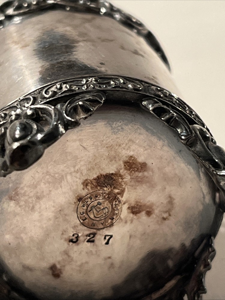 Victorian antique silverplate toothpick holder by E. G. Webster & Son