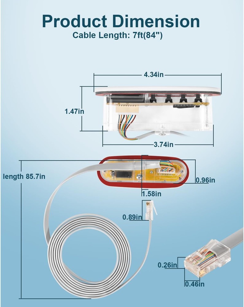 53238 4 Button Topside Control Panel for Mini Oval Heat Jacket 7' Cord