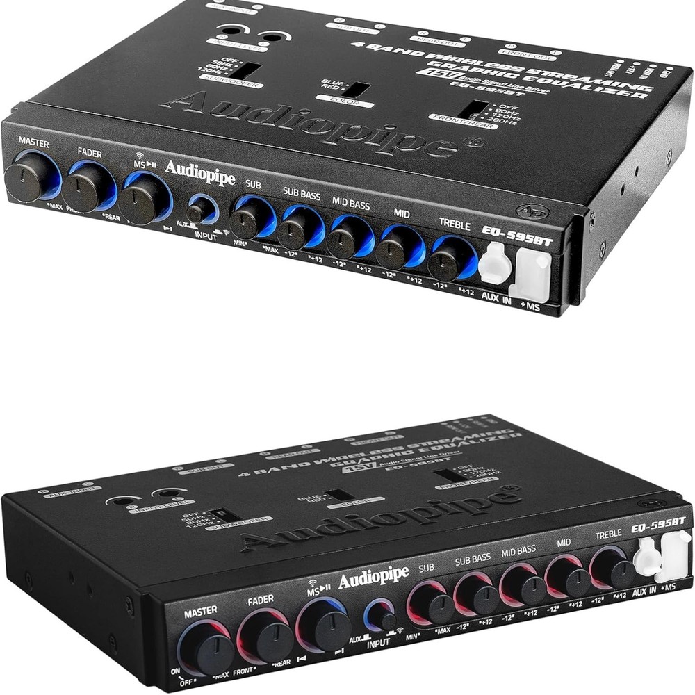 4-Band 15V 1/2 Din Wireless Streaming Line Driver Graphic Bluetooth Equalizer