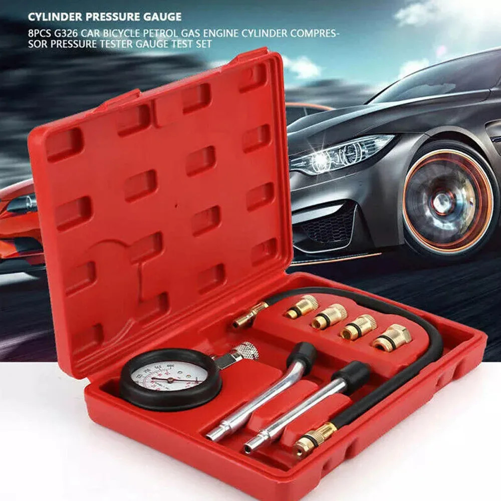 Petrol Engine Cylinder Compression Tester Kit for Automotive Motorcycle Tool Kit