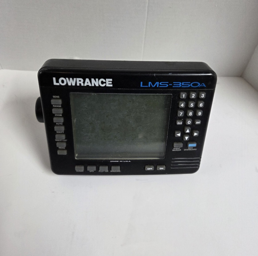 Lowrance LMS-350A Sonar GPS Fishfinder, Head Unit Only - Untested