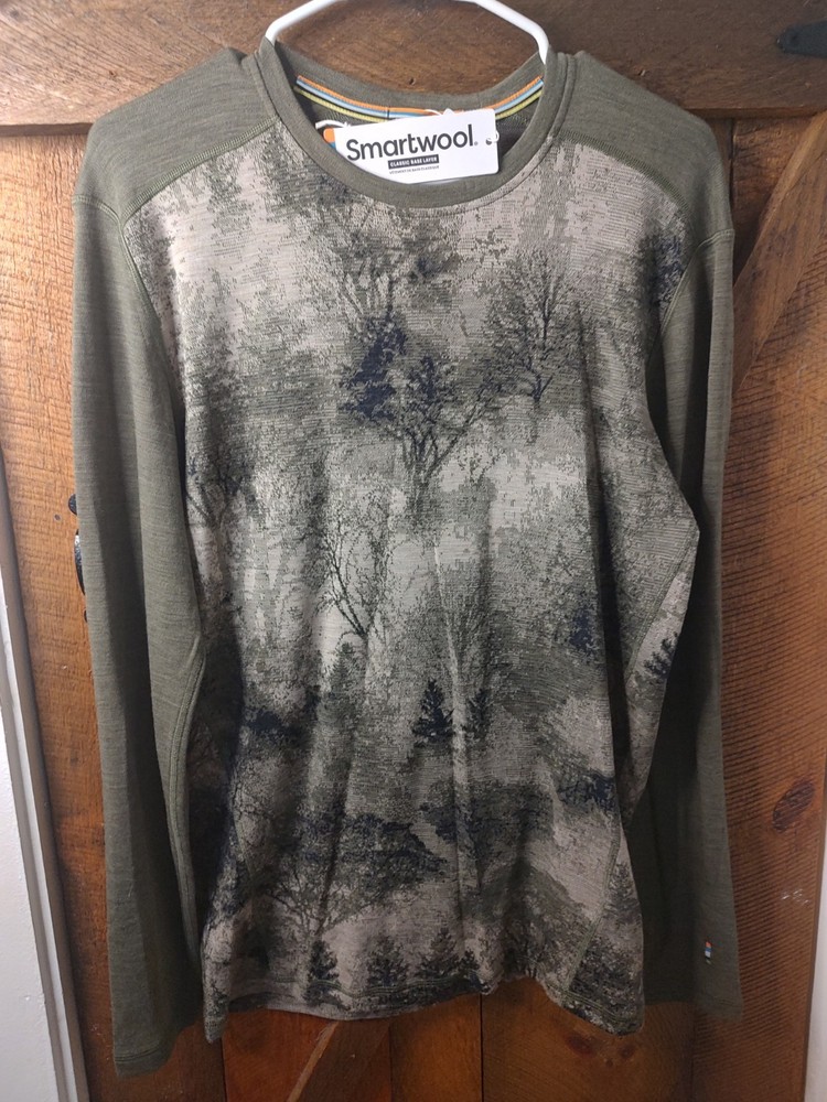 Smartwool Classic 100% Merino Wool Winter Moss Forest Base Layer Mens Medium