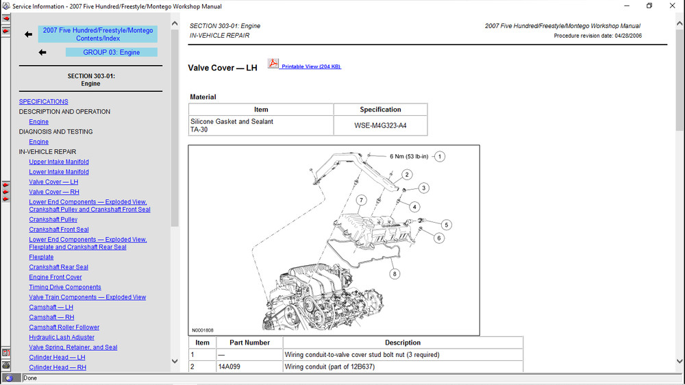 2007 Ford Five Hundred Service Repair Manual CD