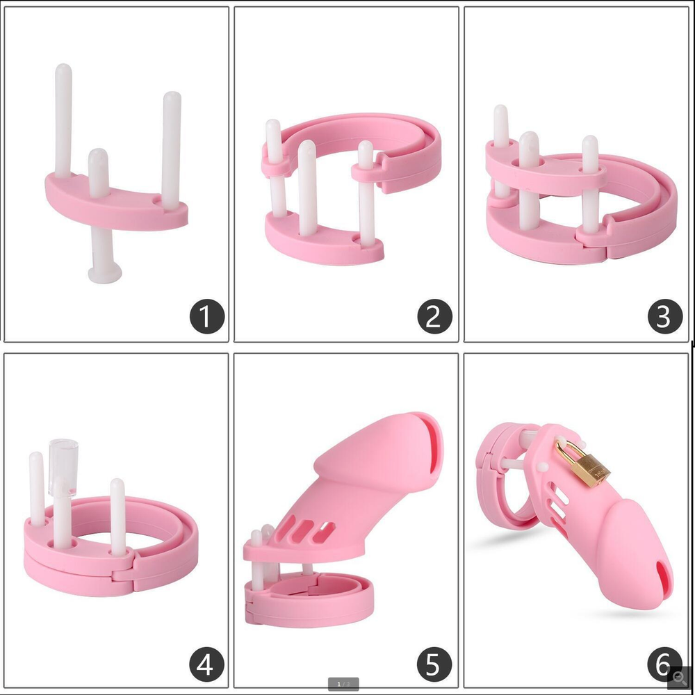 Male Multicolors Plastic/Silicone Short/Long Chastity Cage Belt Device