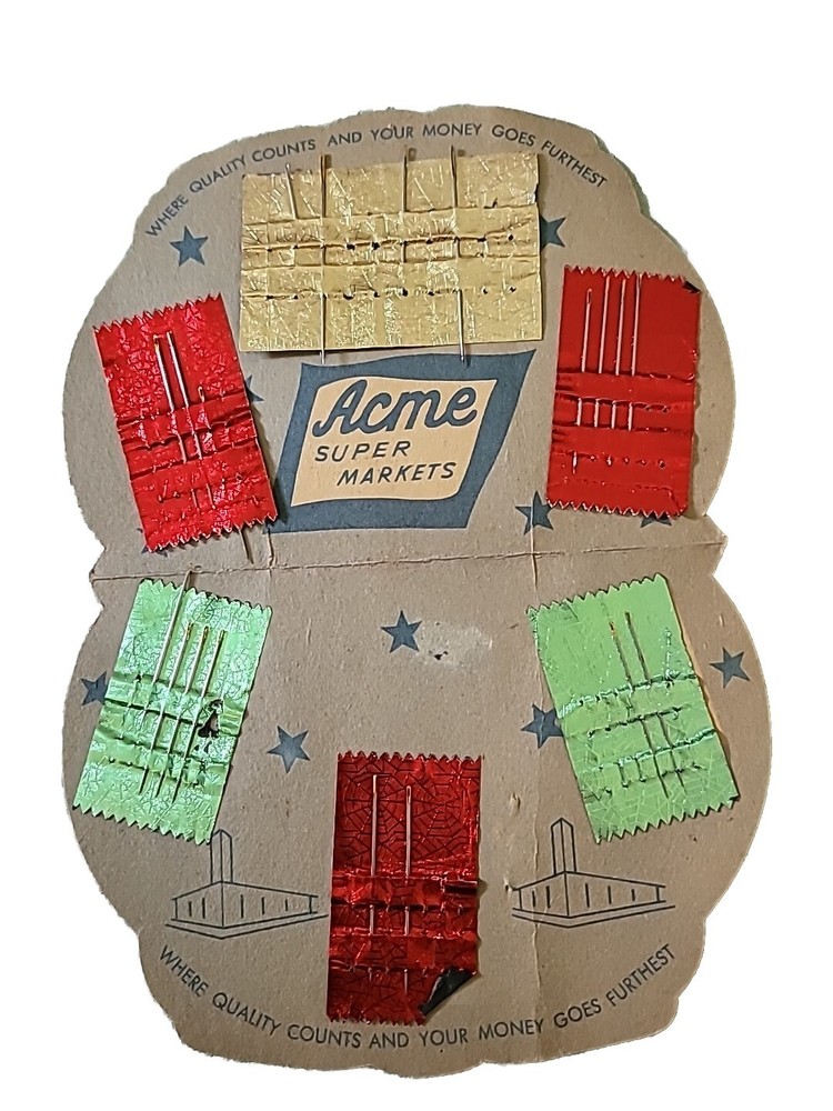 Acme Supermarkets Grocery Store Needle Pack Vintage EUC