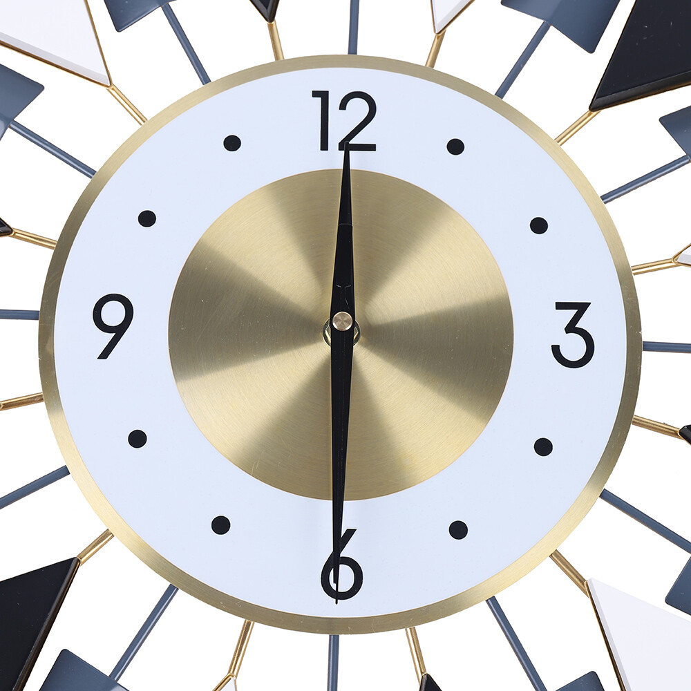 Large Mid Century Modern Starburst Metal Wall Clock 60x60cm
