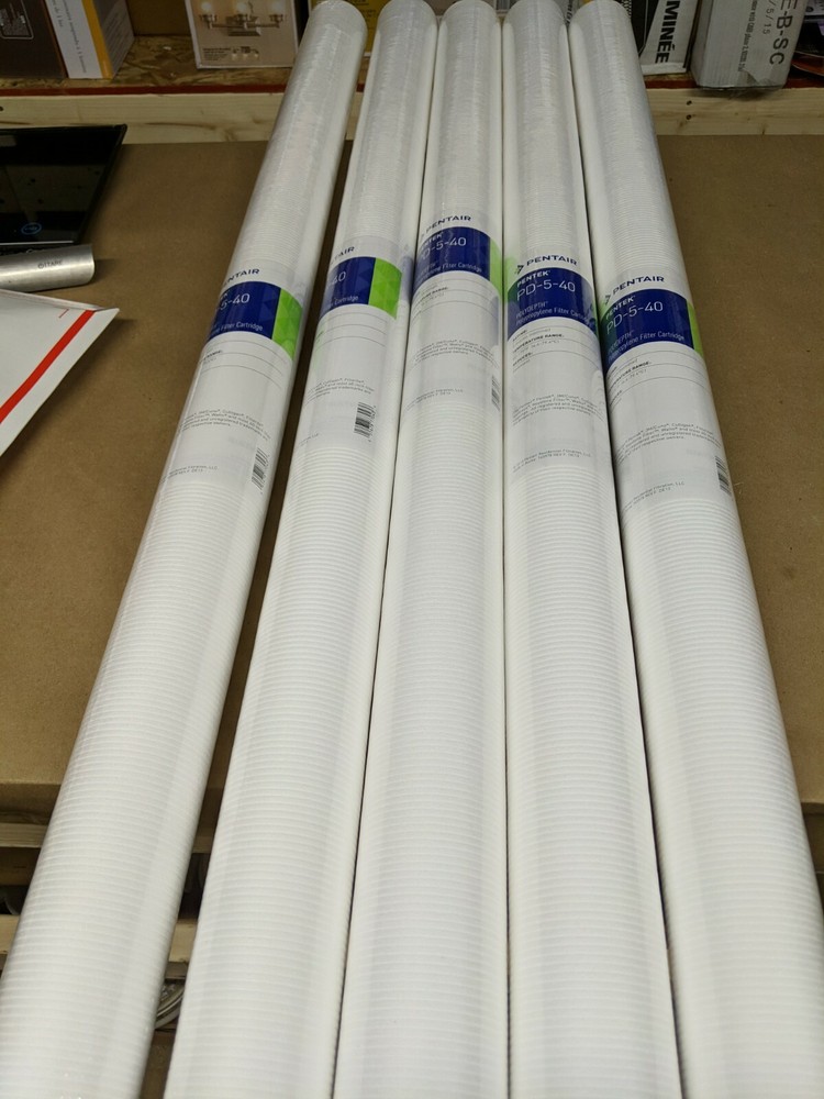 5- Pentek PD-5-40 Whole House Replacement Sediment Filter Cartridges