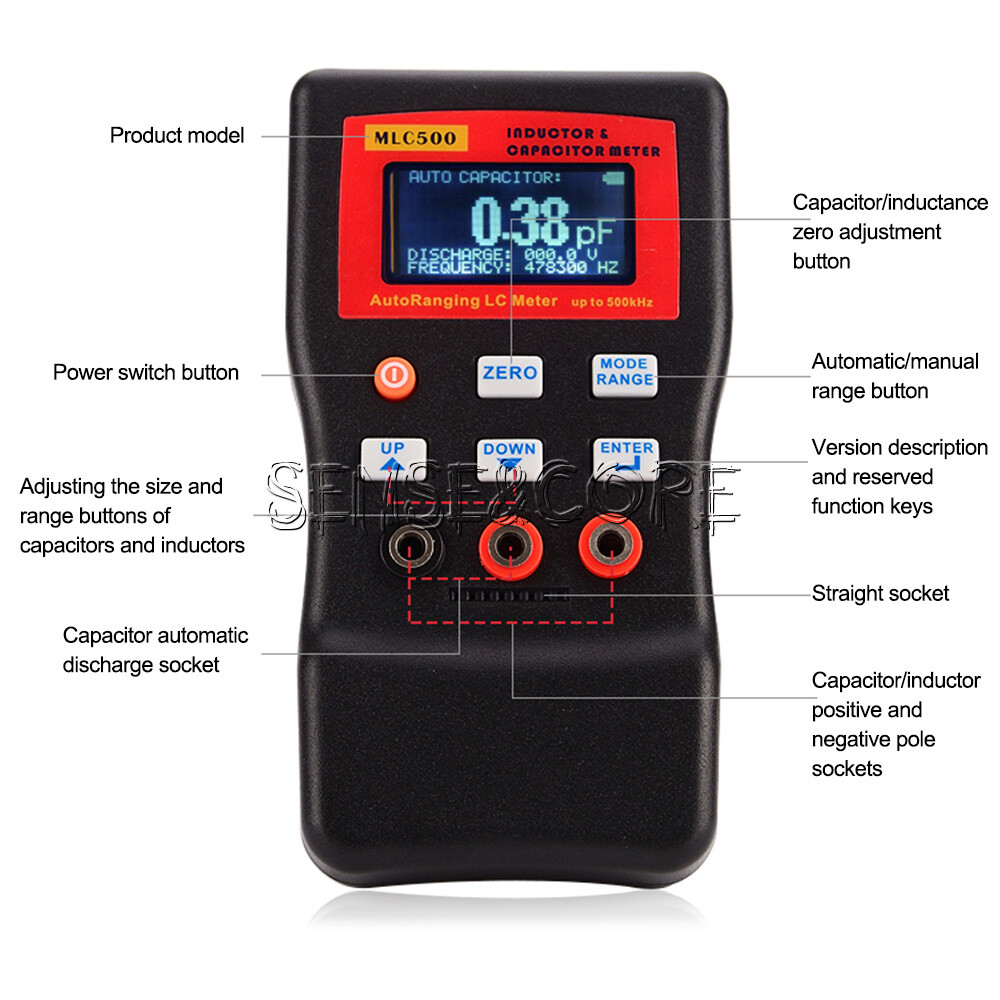 MLC500 High Precision Digital Car Range Capacitance Inductance Meter Anti-Burn-