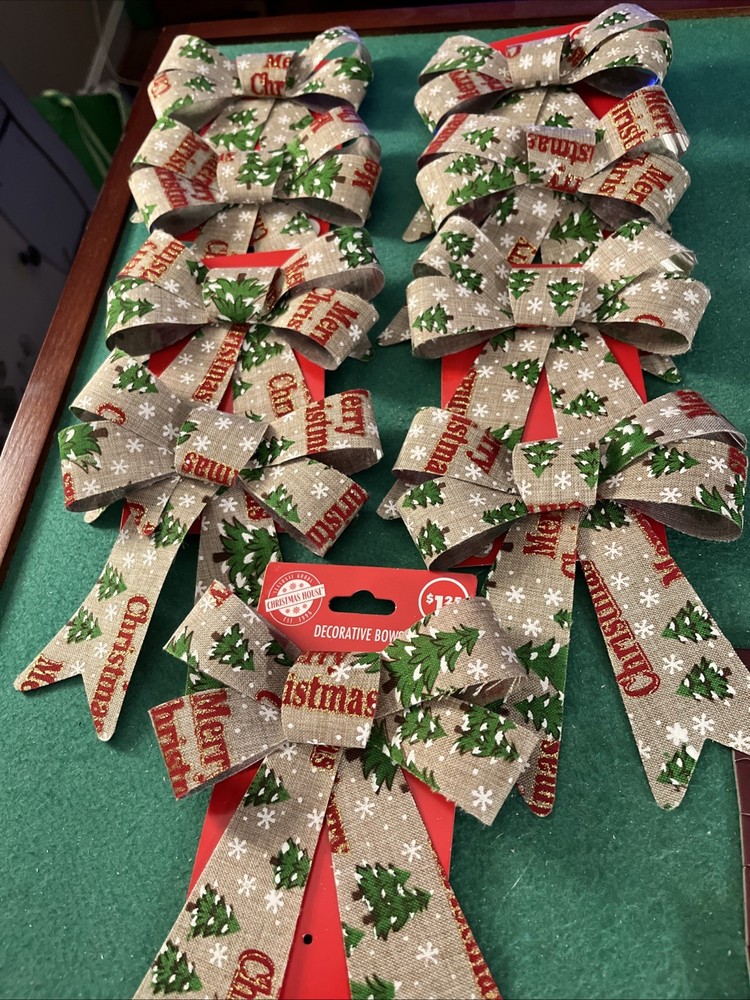 Christmas House bows 9 total NEW