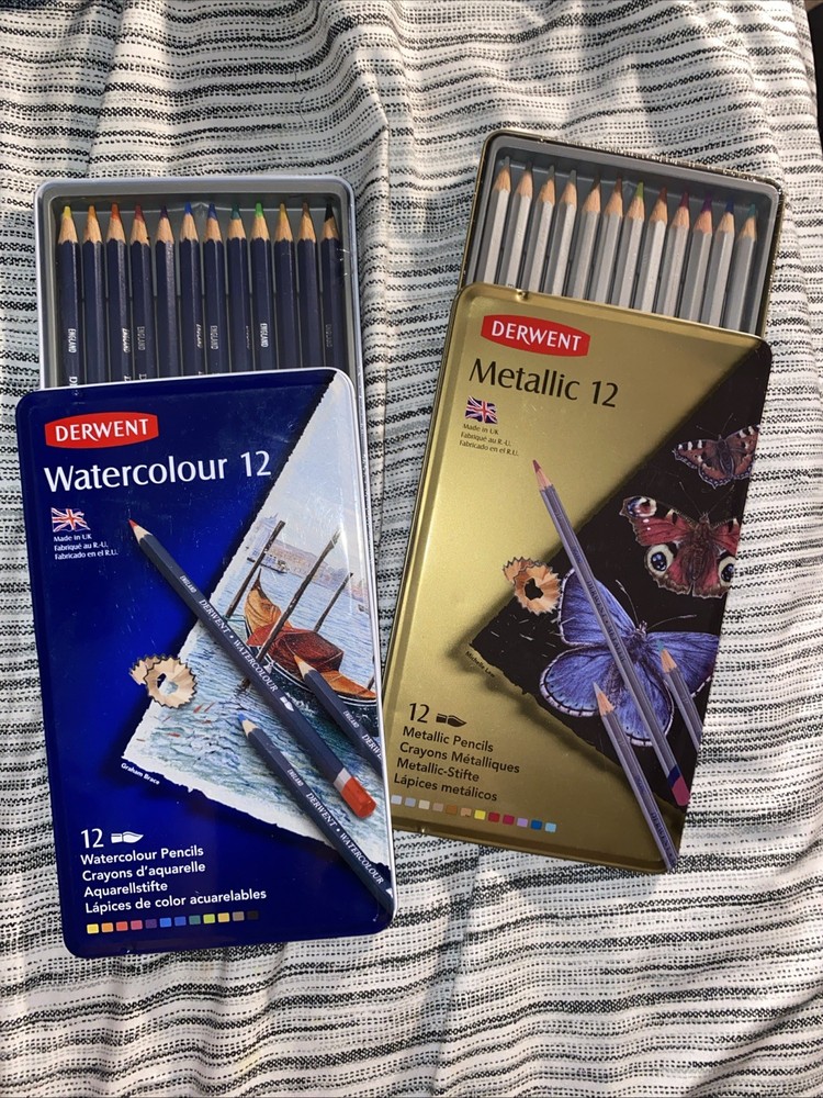 Derwent Colored Pencils, 2 Pack, Water color, Metallic