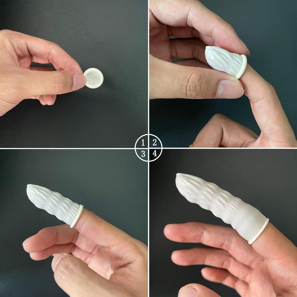 150 or 420 Disposable Latex Finger Cots Medium Size Anti Static DURABLE HANDMADE