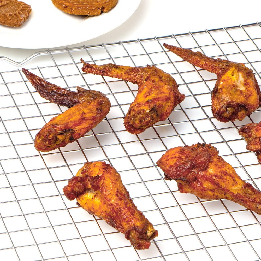 Cooling Rack 2-Pack, 16X10 Inches, Thick Wire Baking Rack for Cooking, Silver