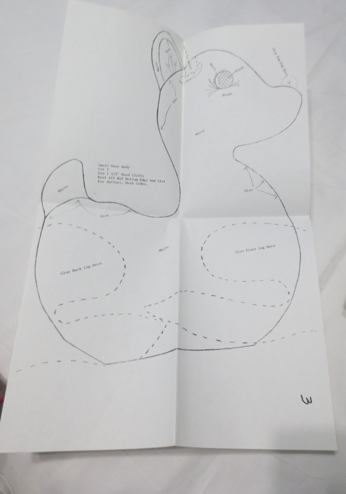 Vtg Unique Patterns Resting White Reindeer uncut