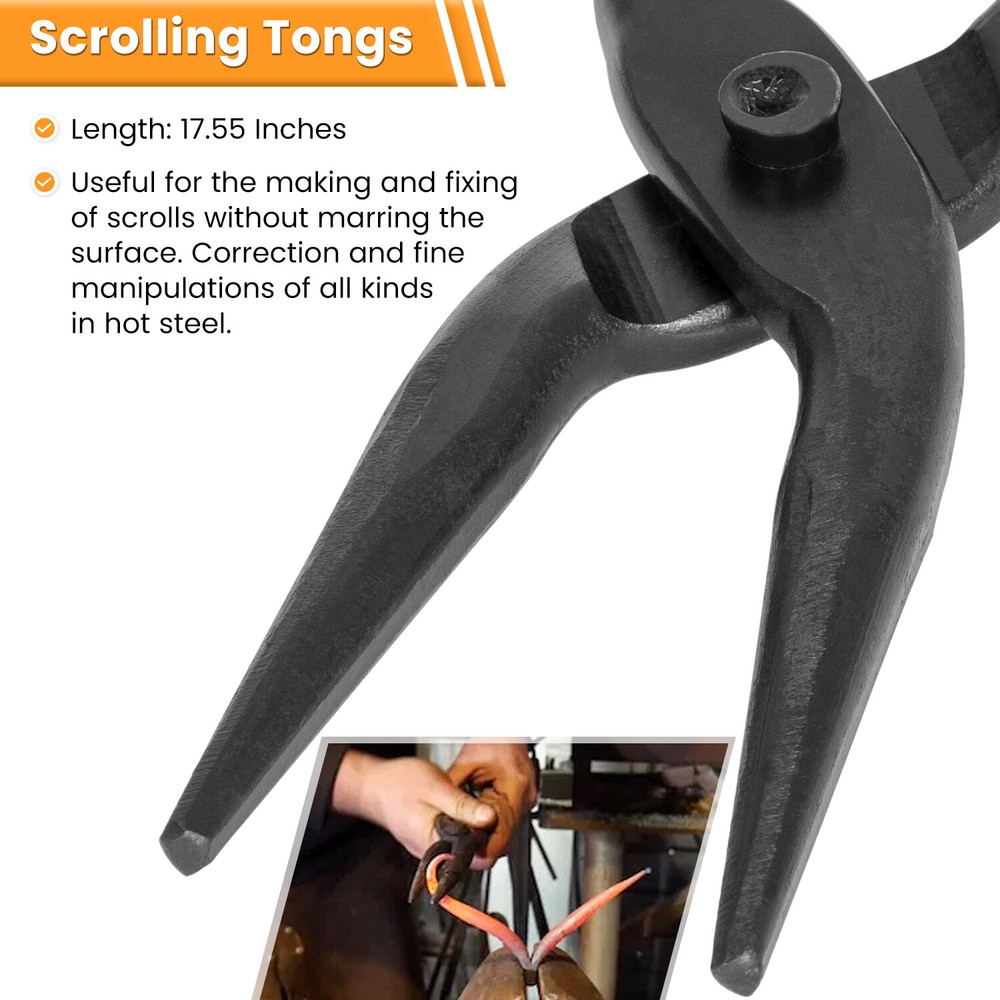 Beginner Blacksmith Bladesmith Forge Tongs Tools Set Knife Making Tongs Set 6PCS