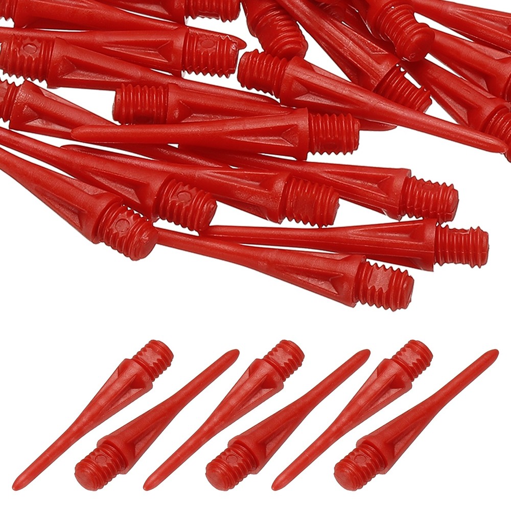 Plastic Dart Tips, 2BA Thread Soft Tip Dart Accessories 30 Pack & Red