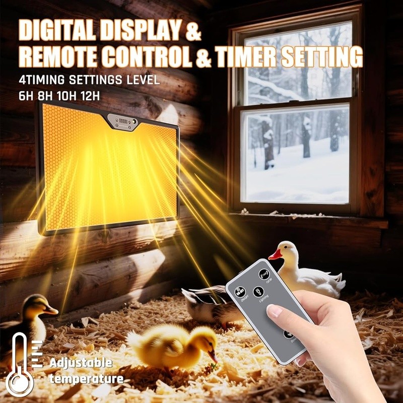 Chick Heating Plate Adjustable Temp Double-Sided 360° Safe Energy Efficient New