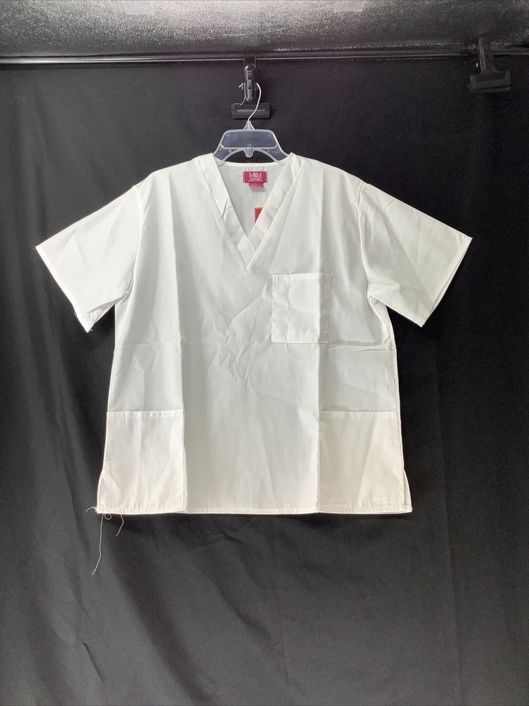 M&M Scrubs White Set Men's Women's Medium