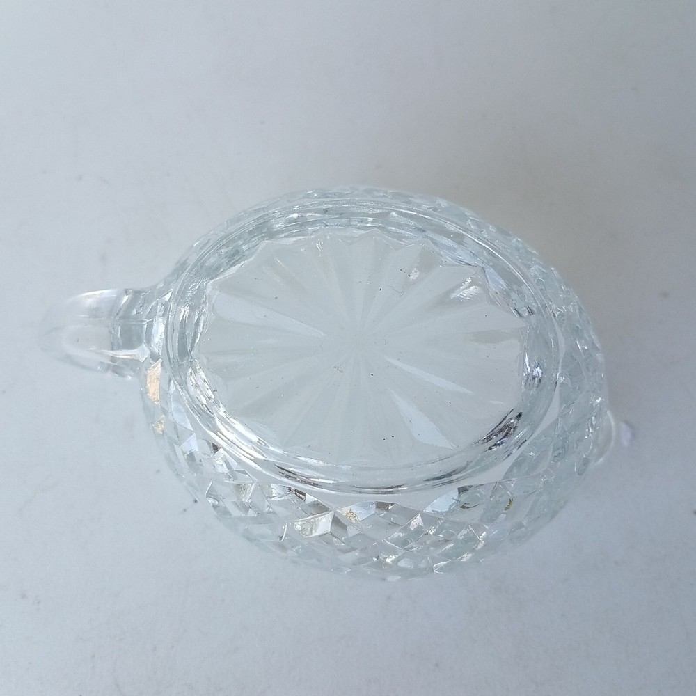 Cream and Sugar Set Diamond Pattern Clear Glass or Crystal