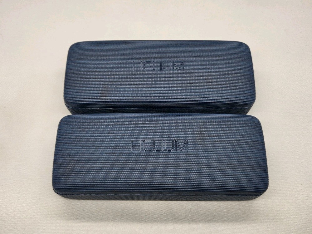 2-Pack Bundle Helium Black And Blue Clamshell Eyeglass Case