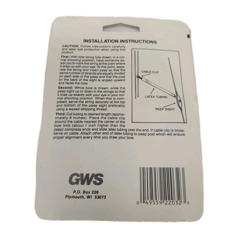 GWS Pro Hunter Self-Aligning String Peep: Size Hunters Small: New In Box