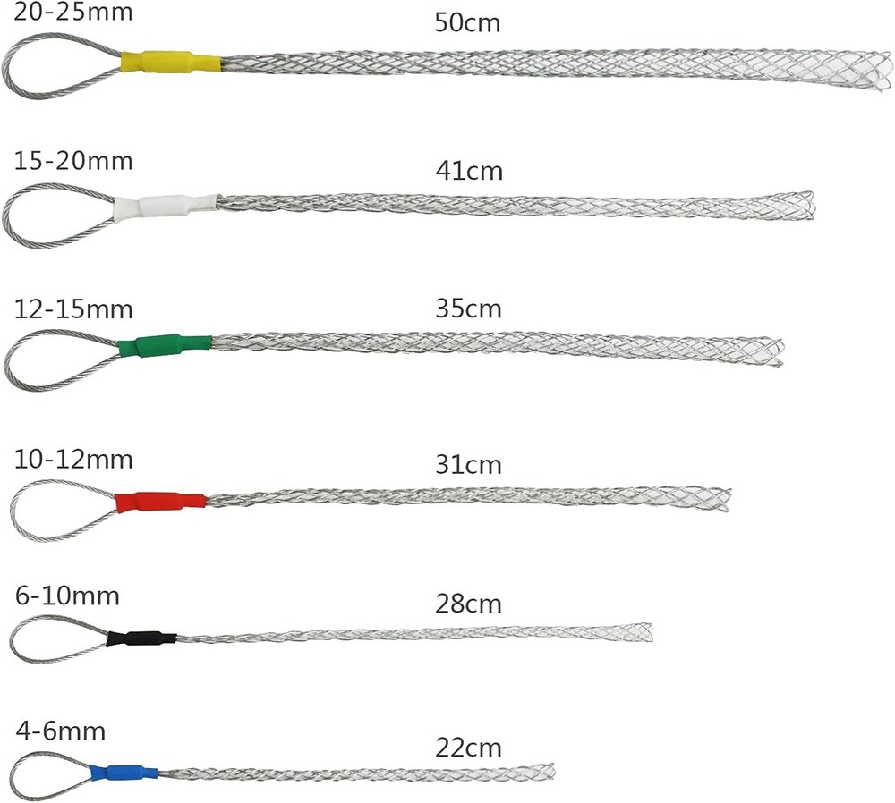 Cable Pulling Grip Sock Kit Galvanizing Steel Antislip Pipe Cable Wire Pulling G