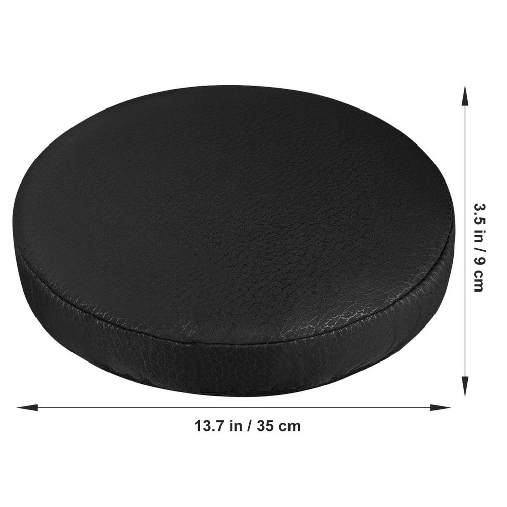 Practical Black Round Chair Cover Elastic Sponge Padding Stool Cushion Protector