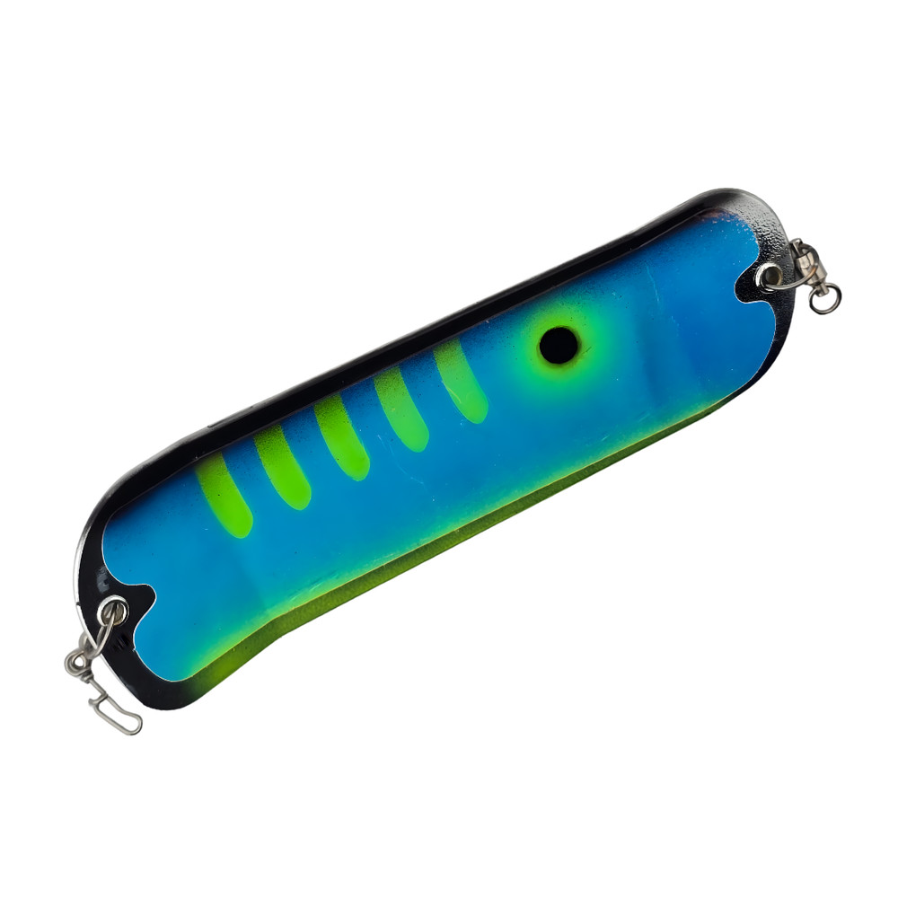 Custom Airbrushed 8" Flasher - Salmon / Trolling - Chrome Pickle