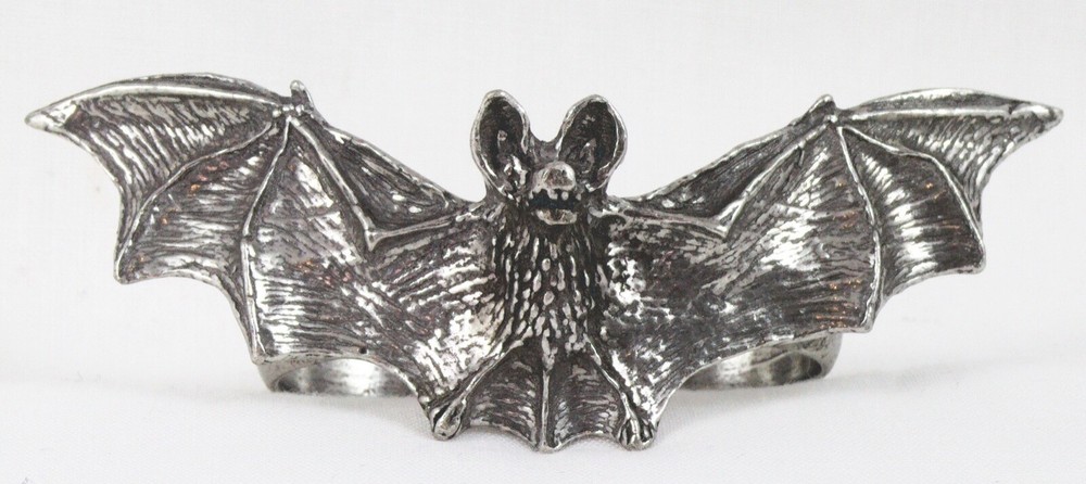 Alchemy Gothic Darkling Bat Double Shank Ring