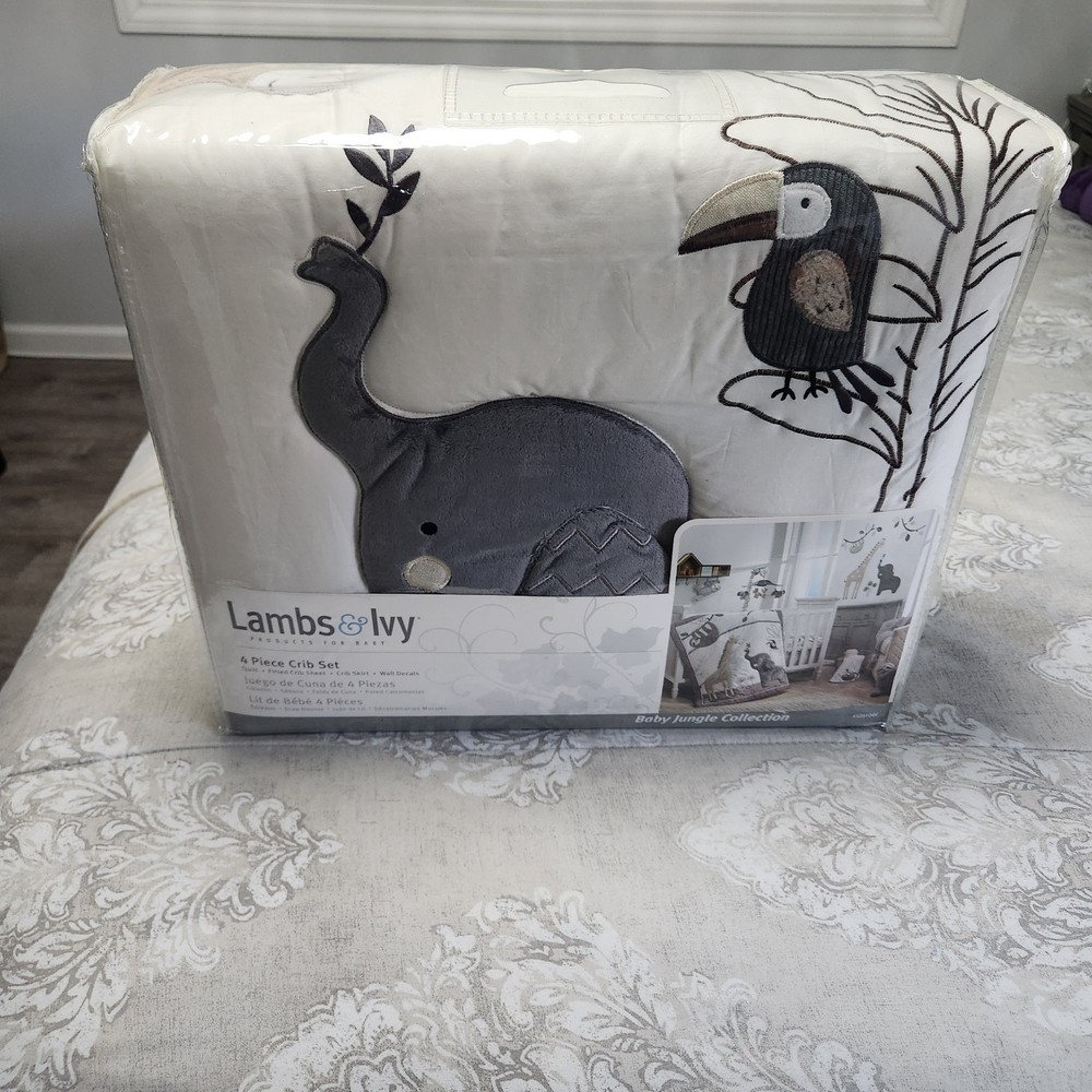 Lambs & I've Baby Jungle Collection 4 Piece Crib Bedding Set