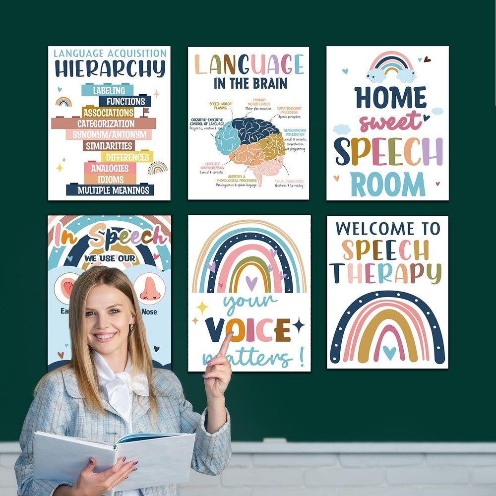 16Pcs Speech Therapy Posters for Classroom Decorations Boho Language Patholog...