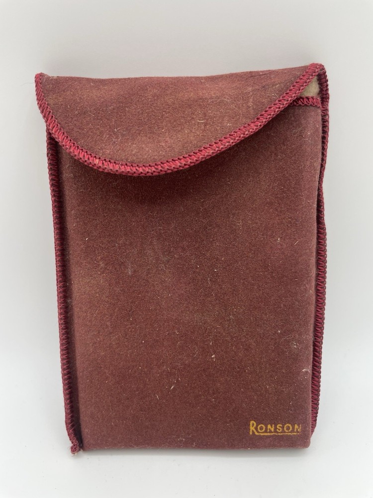 Vintage RONSON Art Deco Lighter / Large Cigarette Case Holder With Felt Case