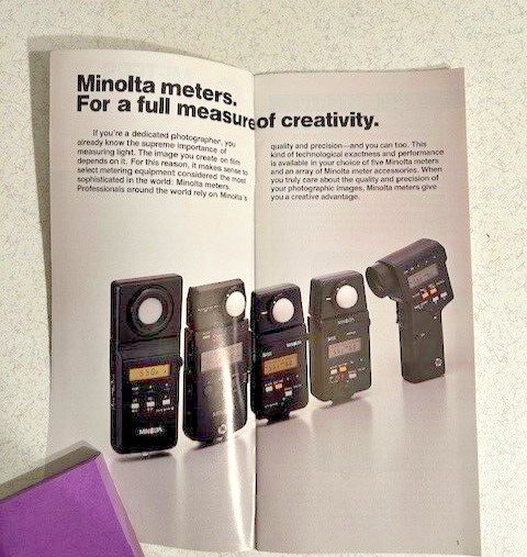 Minolta Light Meter brochure EUC! Much Information Here!