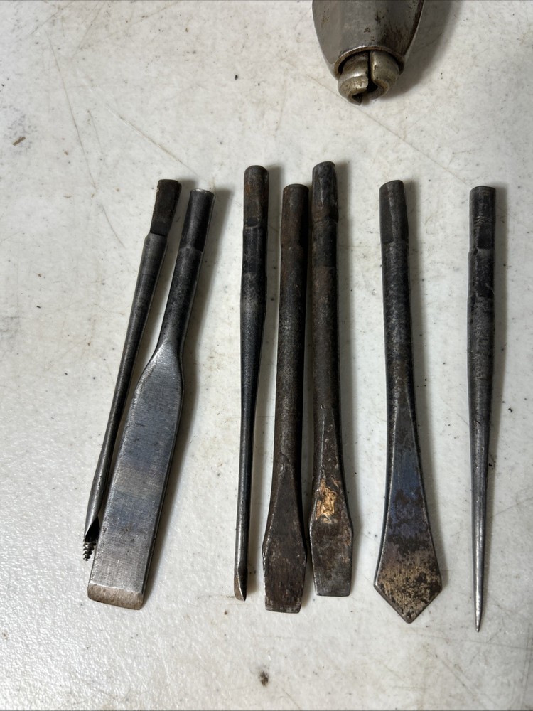 Vintage Wood Handle Screwdriver/Multi Tool With Bit Storage 7 Bits Marked